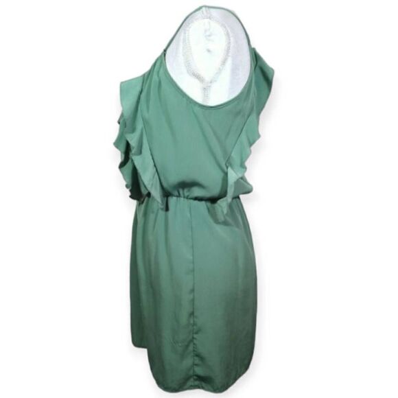 GLAM SAGE GREEN RUFFLE DRESS SZ.S EUC. - Picture 4 of 7
